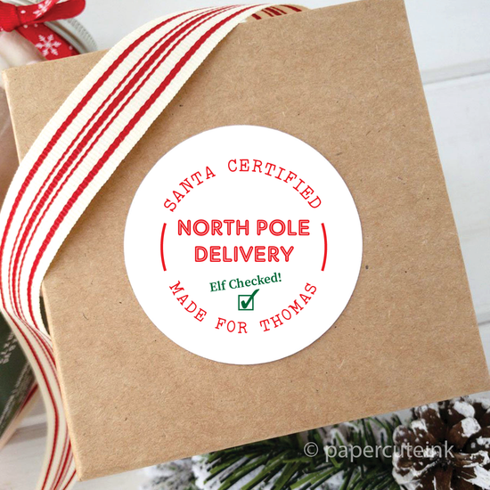 north pole delivery christmas gift stickers