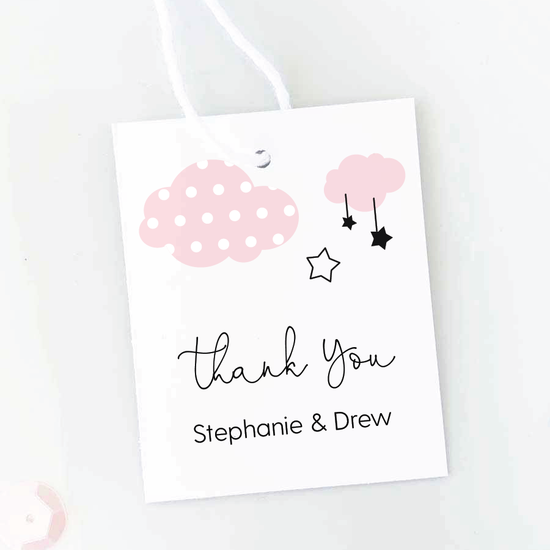 cloud and stars baby shower favor tags