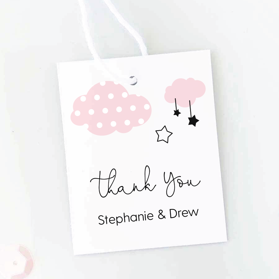 cloud and stars baby shower favor tags