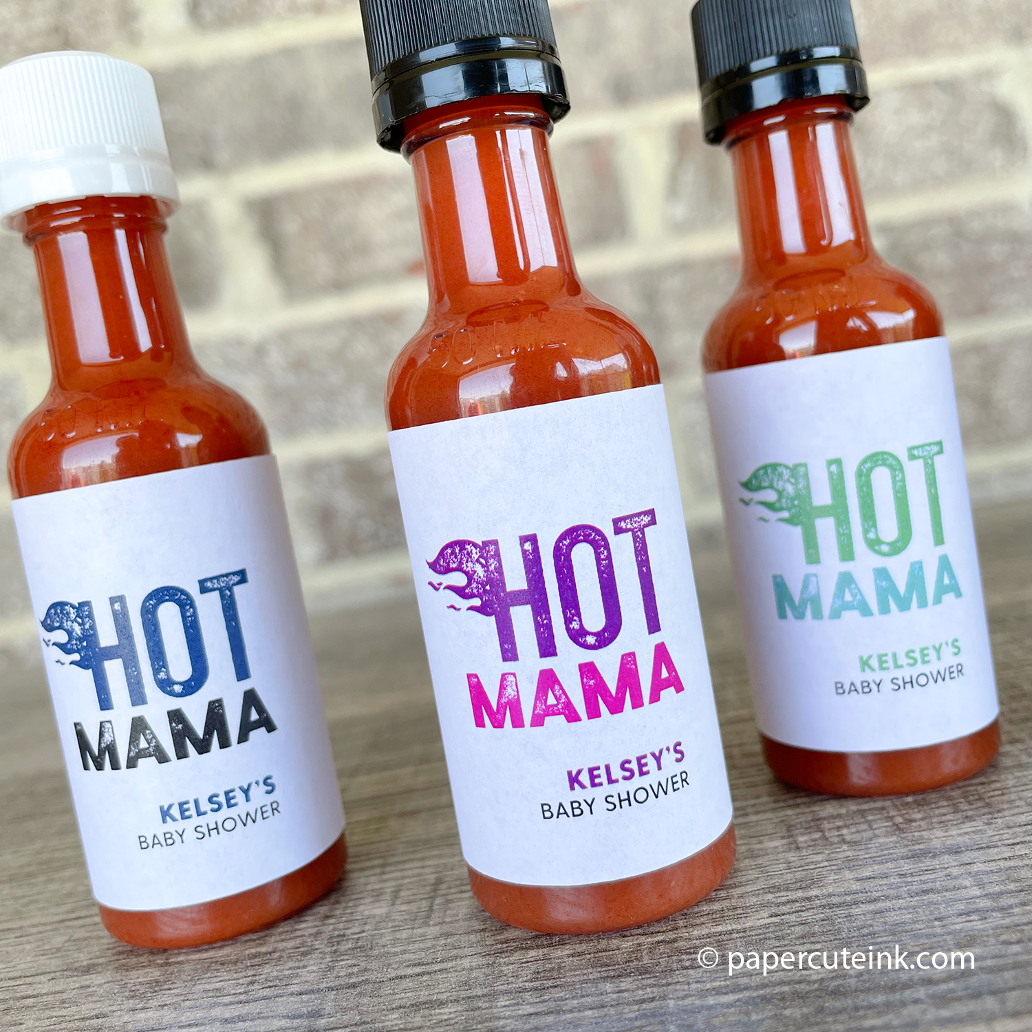 baby shower mini hot sauce bottle labels