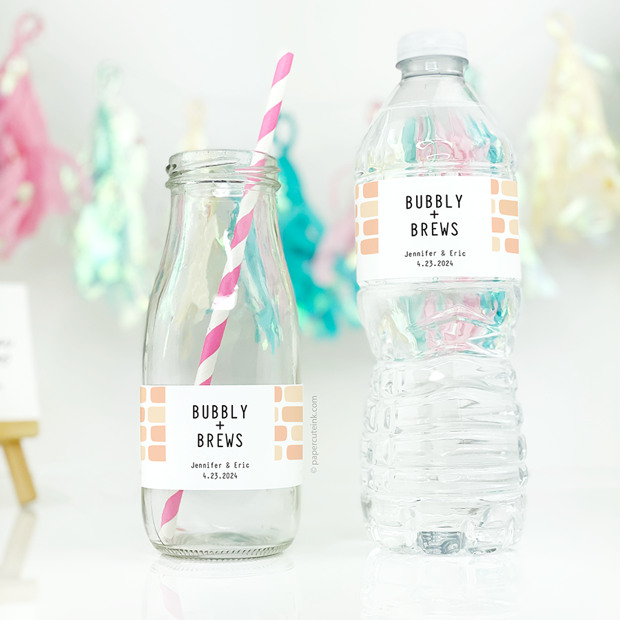 bridal shower water bottle stickers labels