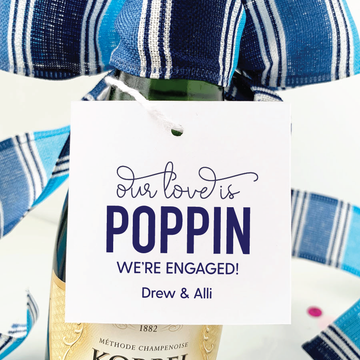 engagement party favor tags square champagne tags