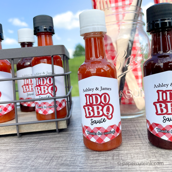 red gingham i do bbq picnic engagement party favors