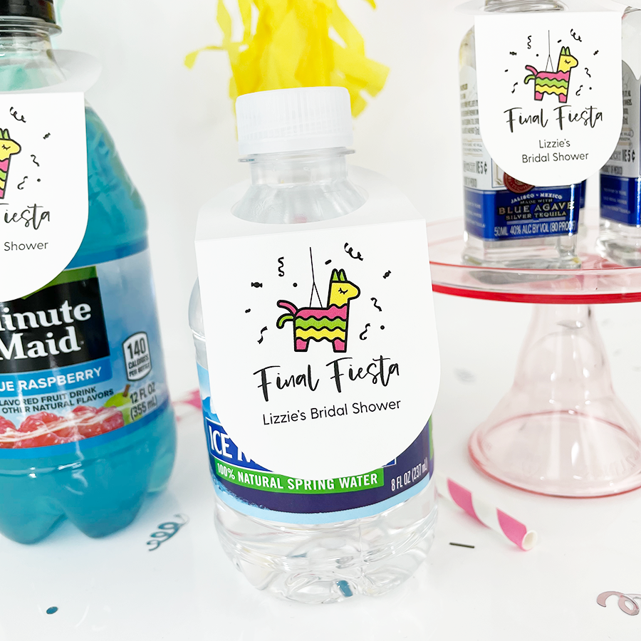 final fiesta bachelorette party tags on water bottle hangover recovery kit