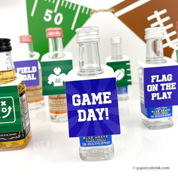 Football Party Favors Mini Bottle Tags
