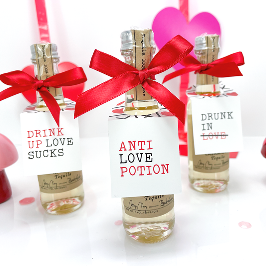 Fun anti valentines day party favor gift tags for min alcohol favors
