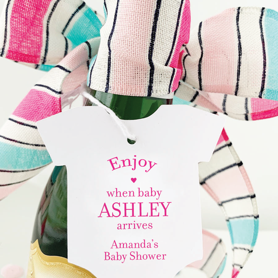 Enjoy Baby Shower Champagne Favor Tags