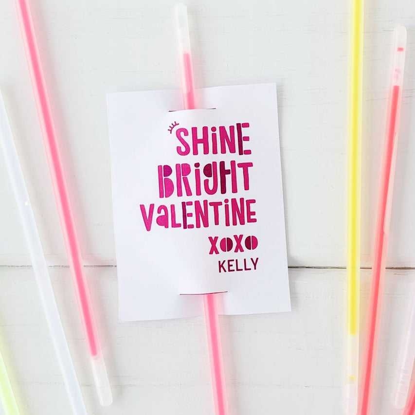 Kids Glow Stick Valentine Printable