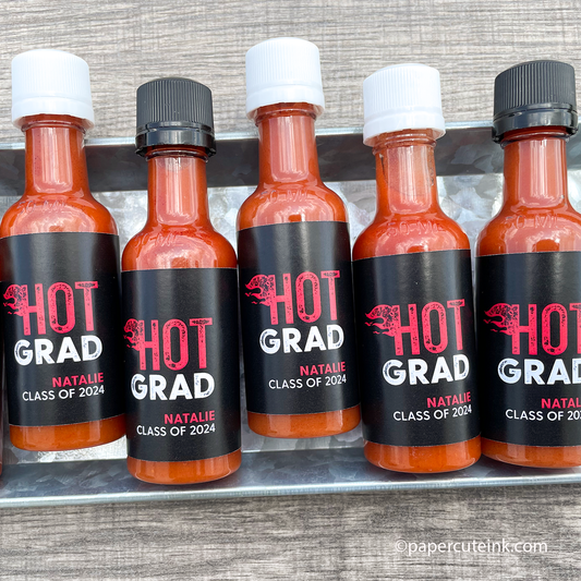 graduation party favors custom hot sauce bottle labels