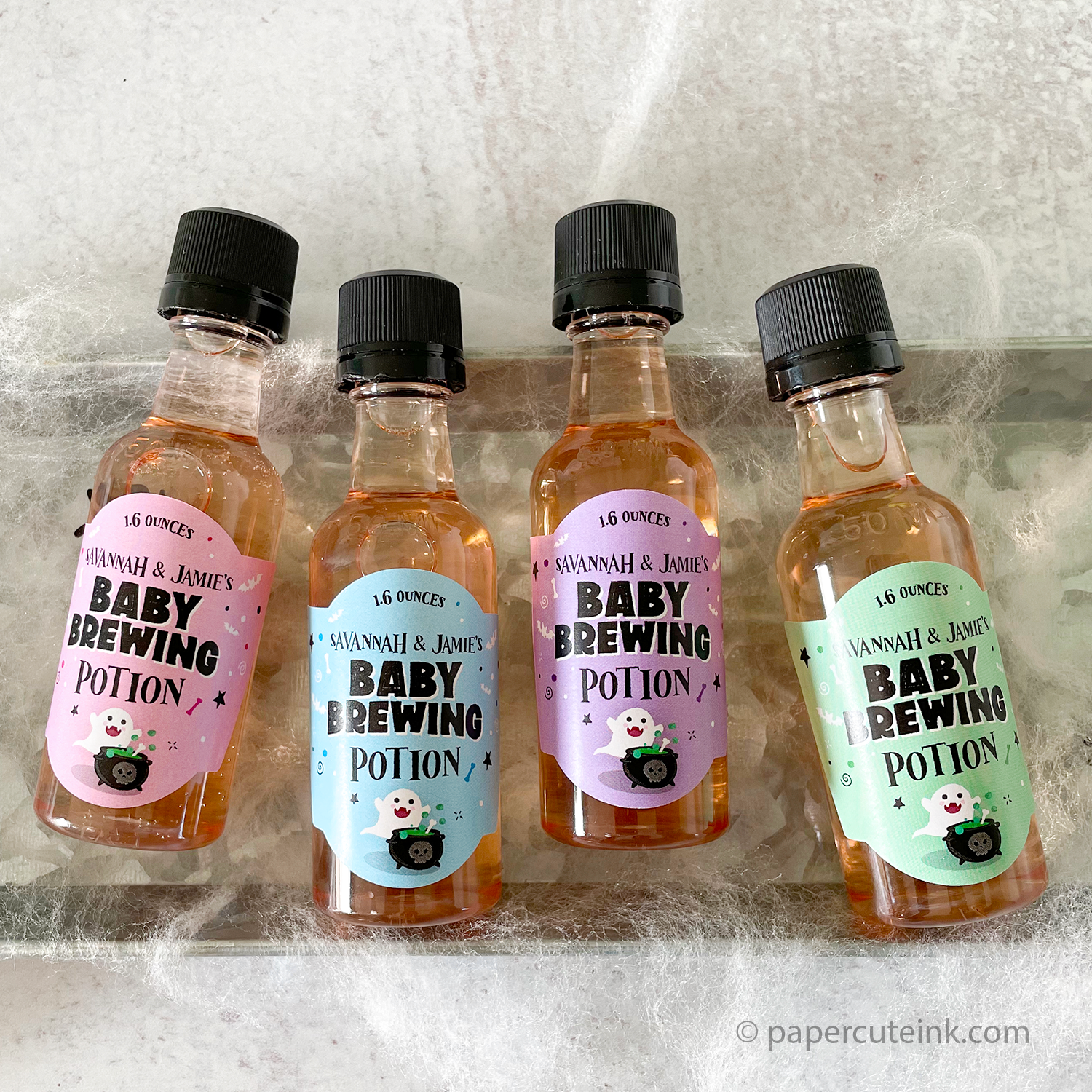 halloween baby shower favors in different colors