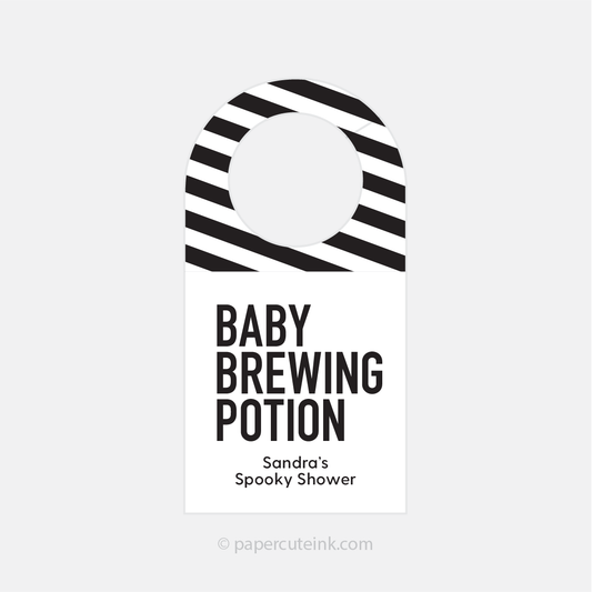 Baby Brewing Potion Halloween Baby Shower Tags-mini bottle tags-Paper Cute Ink