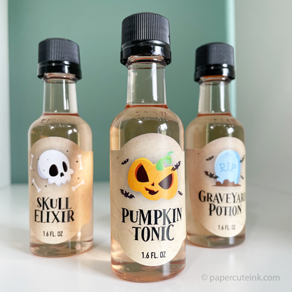 Halloween Potion Liquor Bottle Labels, Witches Brew Wine Labels – Paper ...