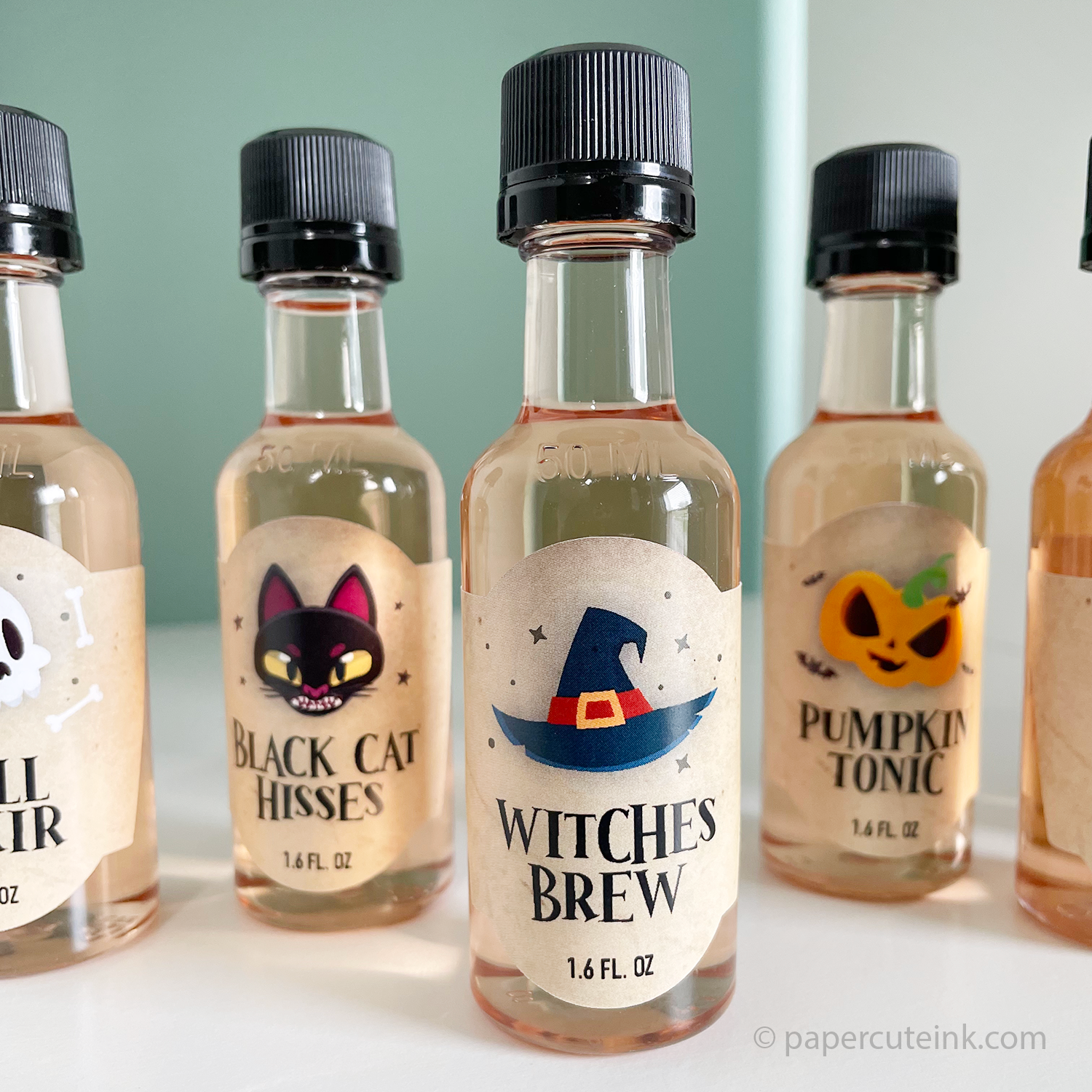 witches brew halloween potion bottle labels