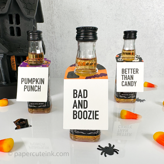 adult halloween party favors mini liquor bottle tags