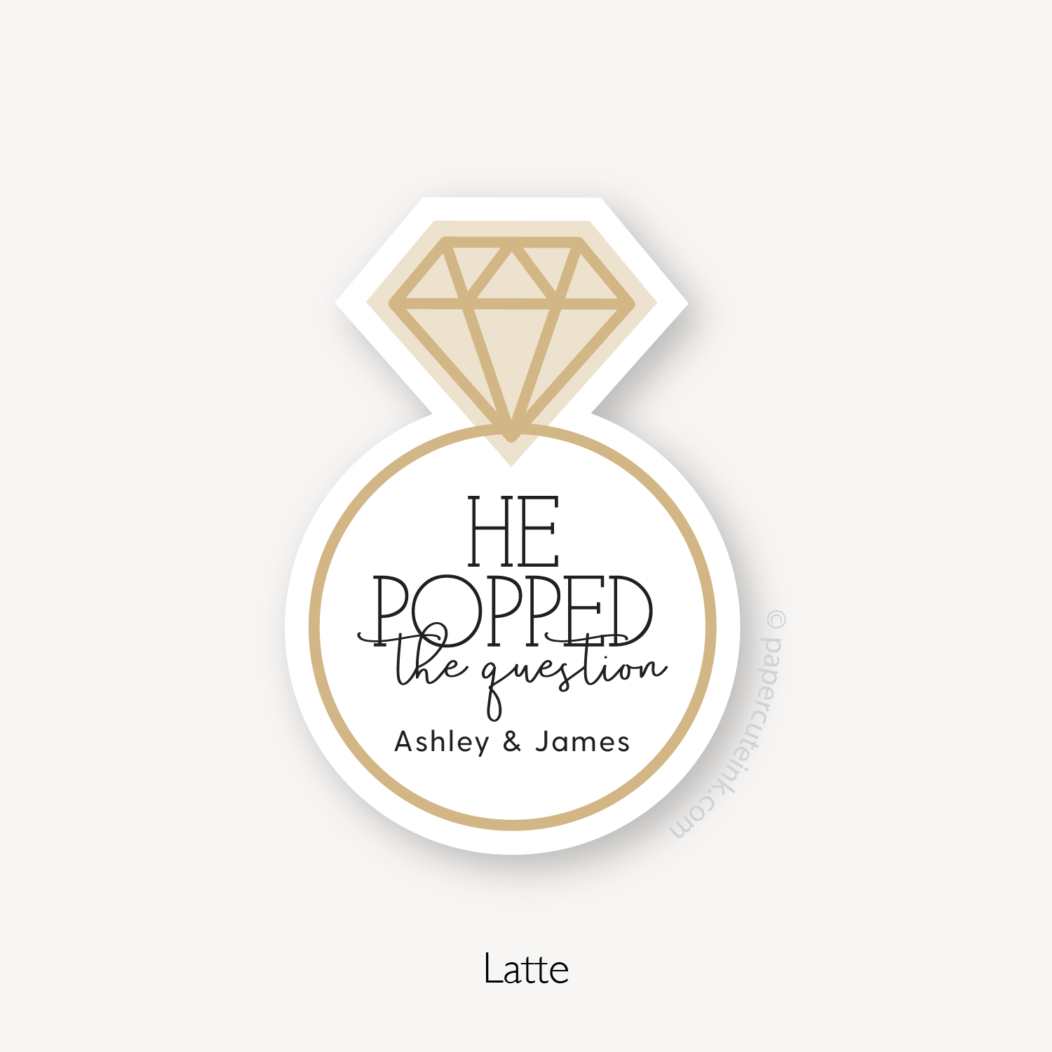 He Popped The Question Diamond Ring Sticker