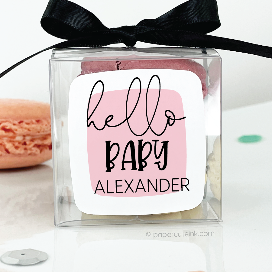 Baby Shower Stickers Hello Baby-labels-Paper Cute Ink