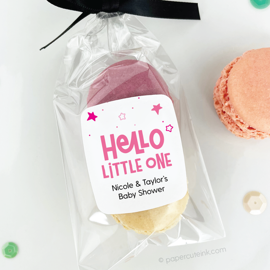 hello little one baby shower favor stickers