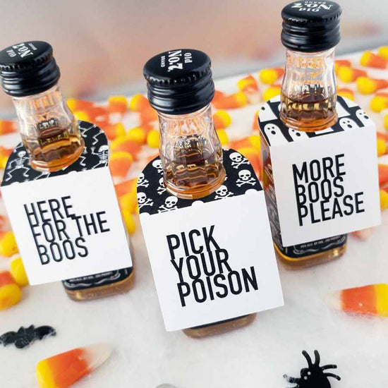 Halloween Party Mini Bottle Tags Print At Home-instant download-Paper Cute Ink