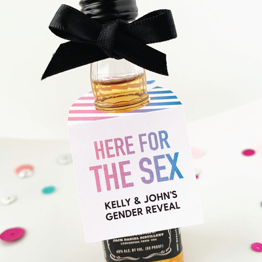 Gender Reveal Here For The Sex Tags-mini bottle tags-Paper Cute Ink