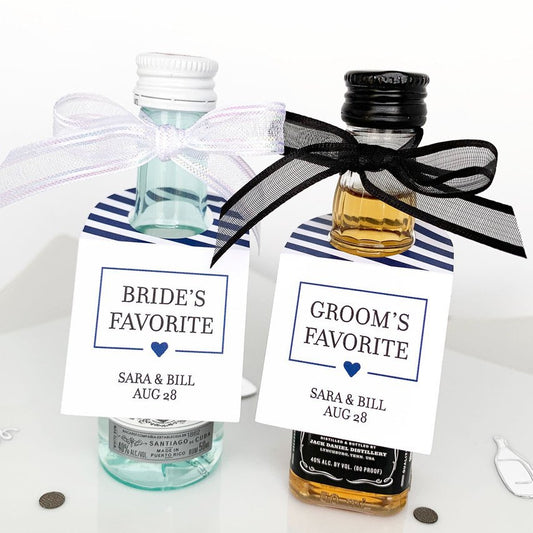 His and Her Favorites Mini Alcohol Favor Tags