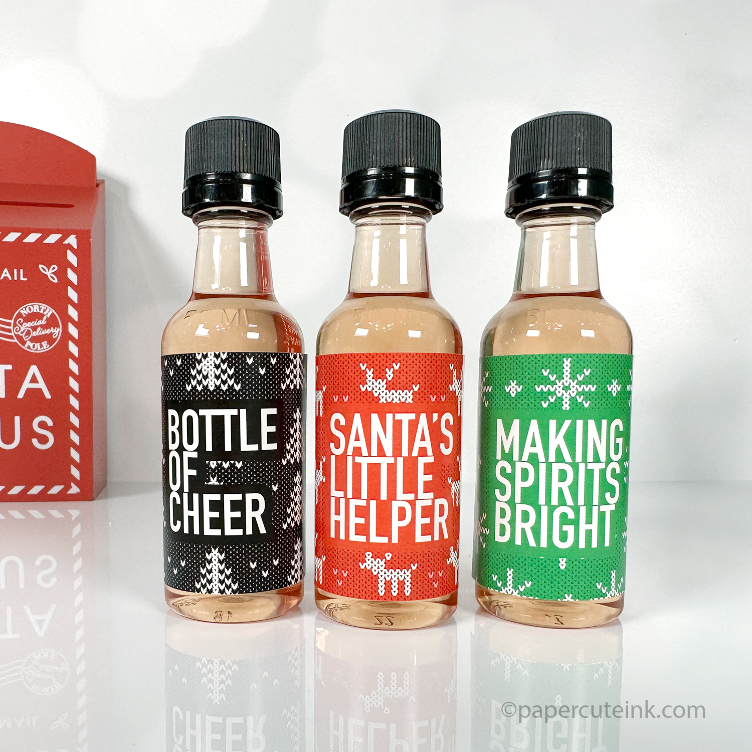 holiday gift basket fillers mini liquor bottle labels