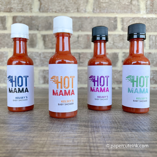 hot mama miniature hot sauce favor labels