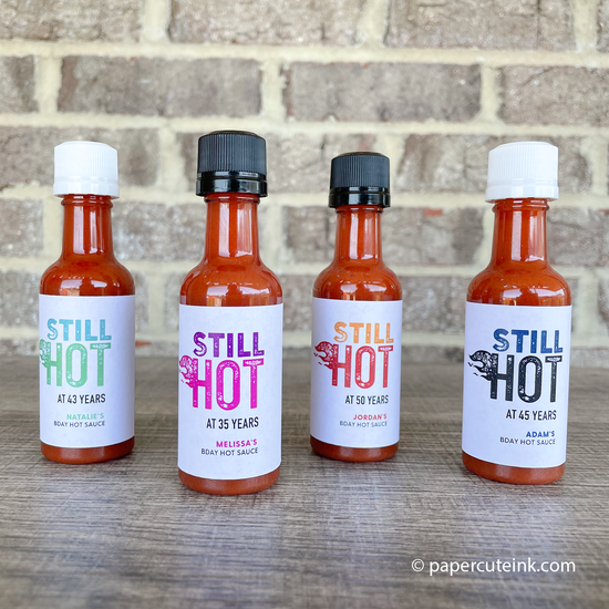 still hot, hot sauce party favors for adult birthday
