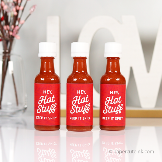 hot stuff valentine day party favors mini hot sauce bottle labels