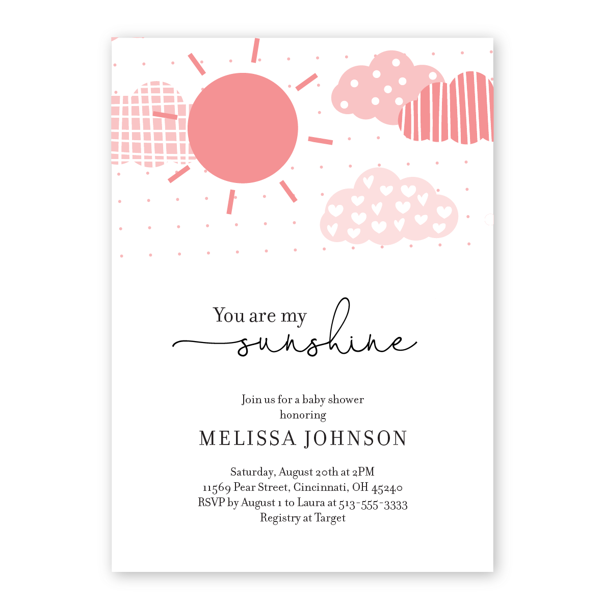 You Are My Sunshine Baby Shower Invitations