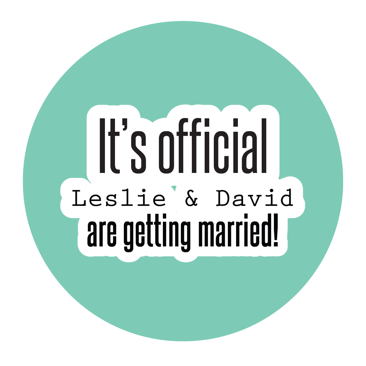 It's Official We're Getting Married Engagement Party Sticker