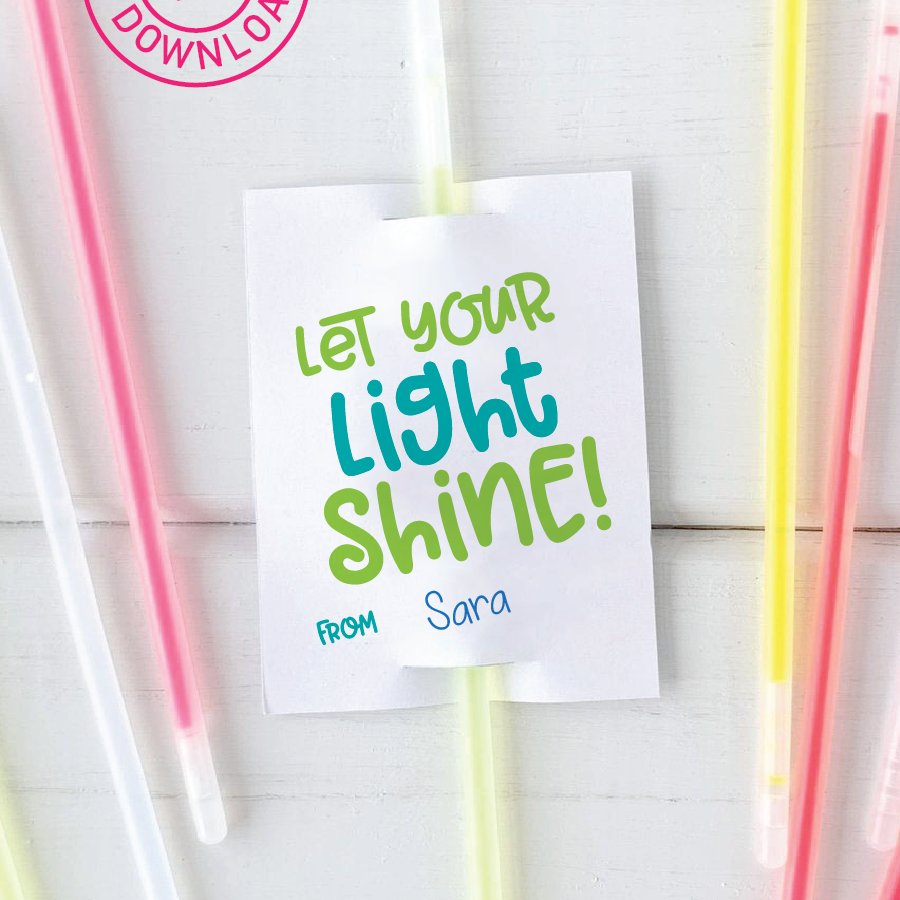 Let Your Light Shine Glow Stick Tag
