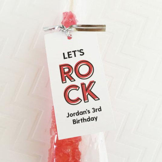Lets Rock! Rock Candy Tags, Rock Climbing Party Favor Tags-hang tags-Paper Cute Ink