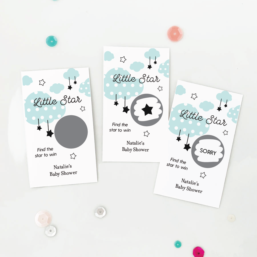 Twinkle Twinkle Little Star Baby Shower Scratch Off Game – Paper Cute Ink