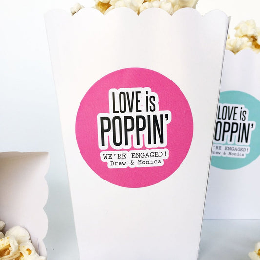 Love is Poppin Engagement Party Favor Labels