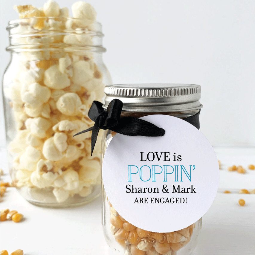 Our Love is Poppin Engagement Party Favor Tags