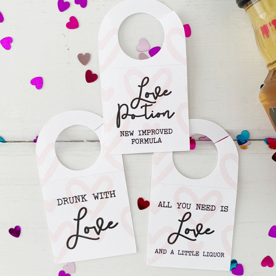 Valentines Day Party Mini Liquor Tags-instant download-Paper Cute Ink