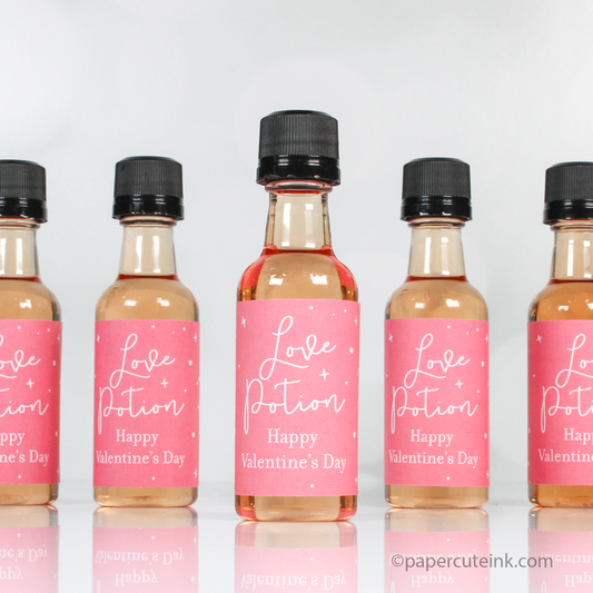 happy valentine cupids day love potion mini liquor bottle labels