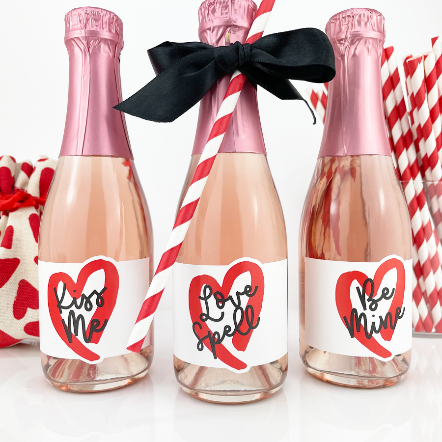 Love Spell Valentines Day Mini Champagne Labels-mini champagne labels-Paper Cute Ink