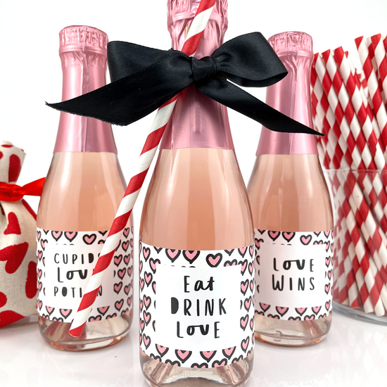 Valentines Day Mini Champagne Labels-mini champagne labels-Paper Cute Ink