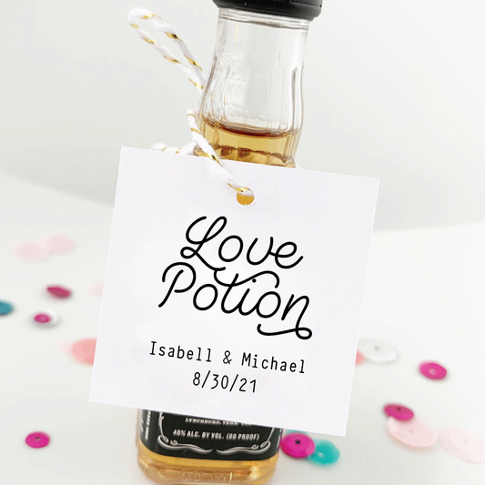 Love Potion Mini Bottle Tags Wedding Favors