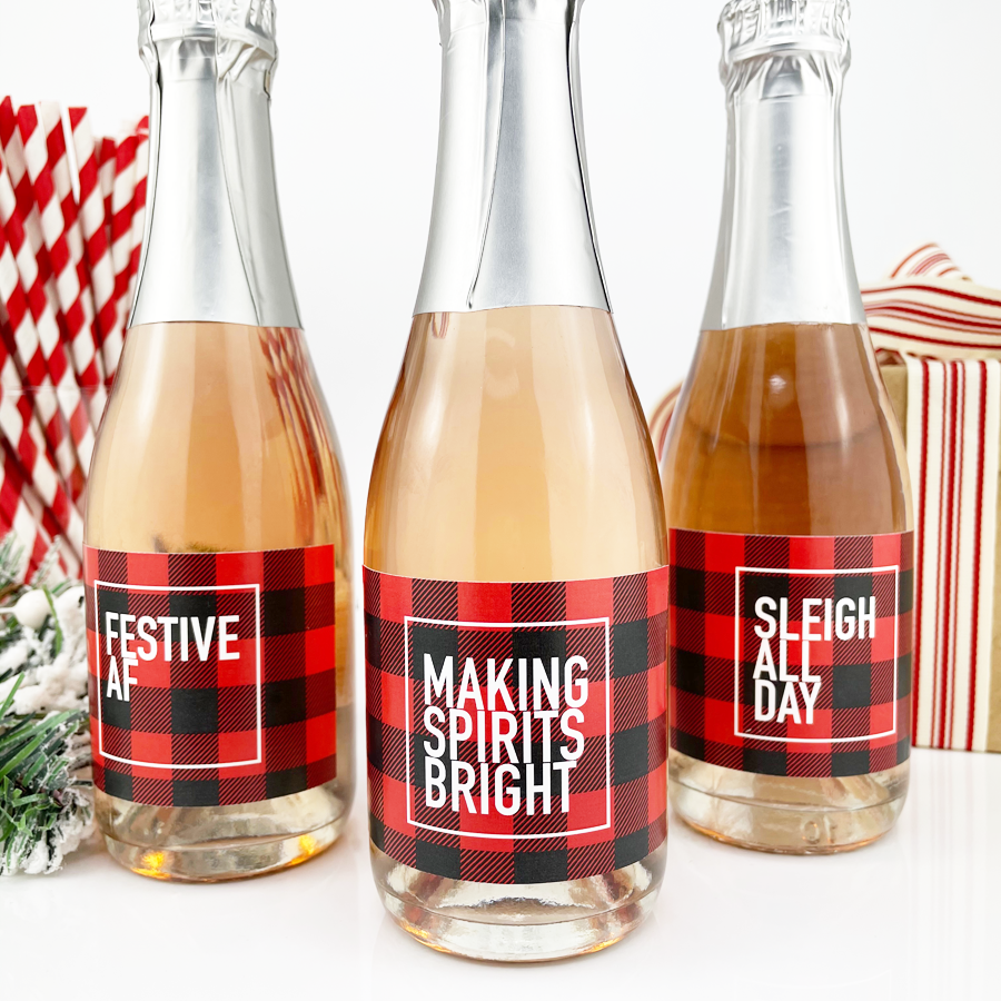 Mistletoe Making Spirits Bright Custom Christmas Mini Liquor