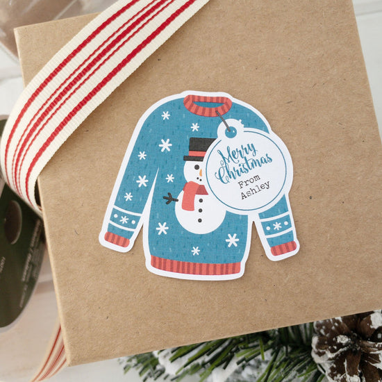 Ugly Sweater Gift Wrapping Stickers