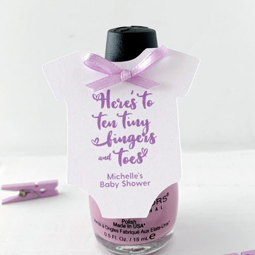 Baby Shower Mini Nail Polish Favor Tags Set of 12