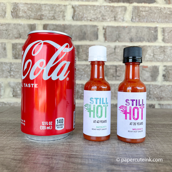 still hot 40th birthday mini hot sauce favor labels