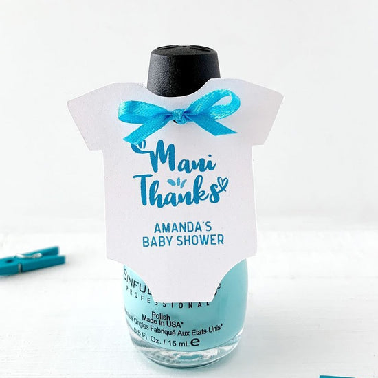 Mani Thanks Mini Baby Shower Nail Polish Favor Tags Set of 12