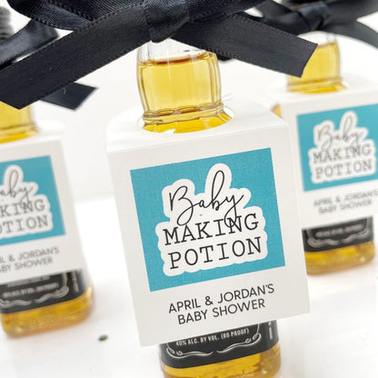Baby Making Potion Bottle Tags, Mini Liquor Favors, Baby Shower Gift ...