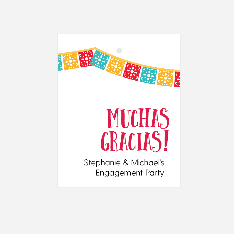 Muchas Gracias Engagement Party Favor Tags