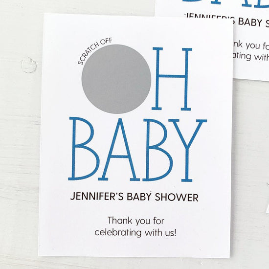 Oh Baby Personalized Baby Shower Scratch Off Game