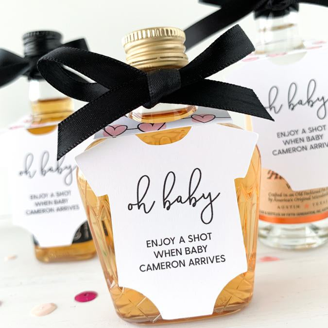 oh baby onesie mini bottle tags