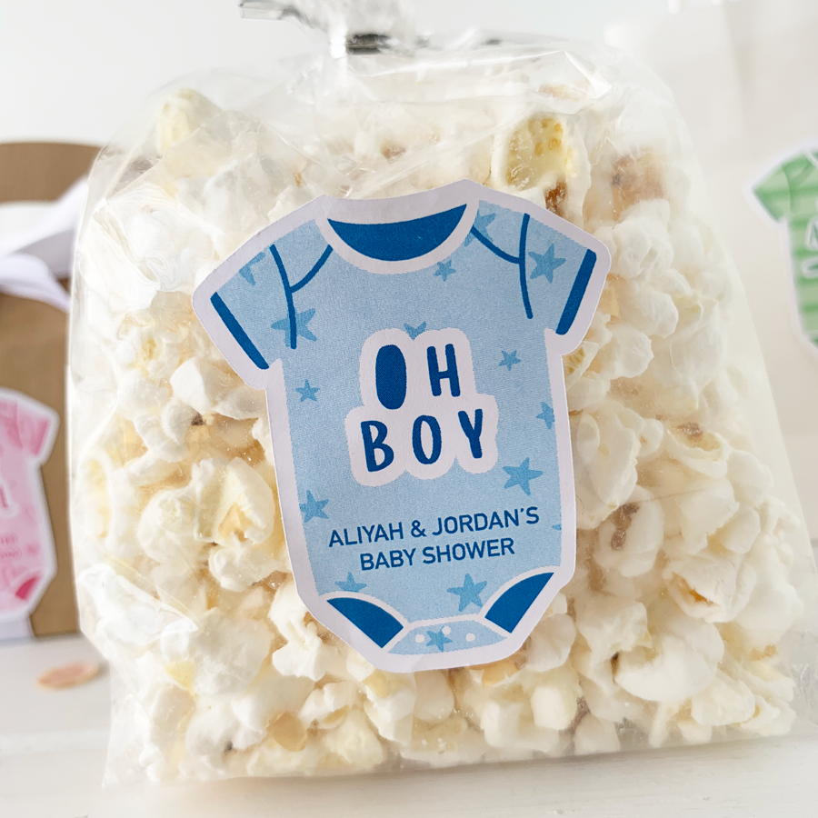 Oh Boy Personalized Baby Shower Labels-Onesie Stickers-Paper Cute Ink